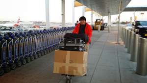 Picking up net at Airport