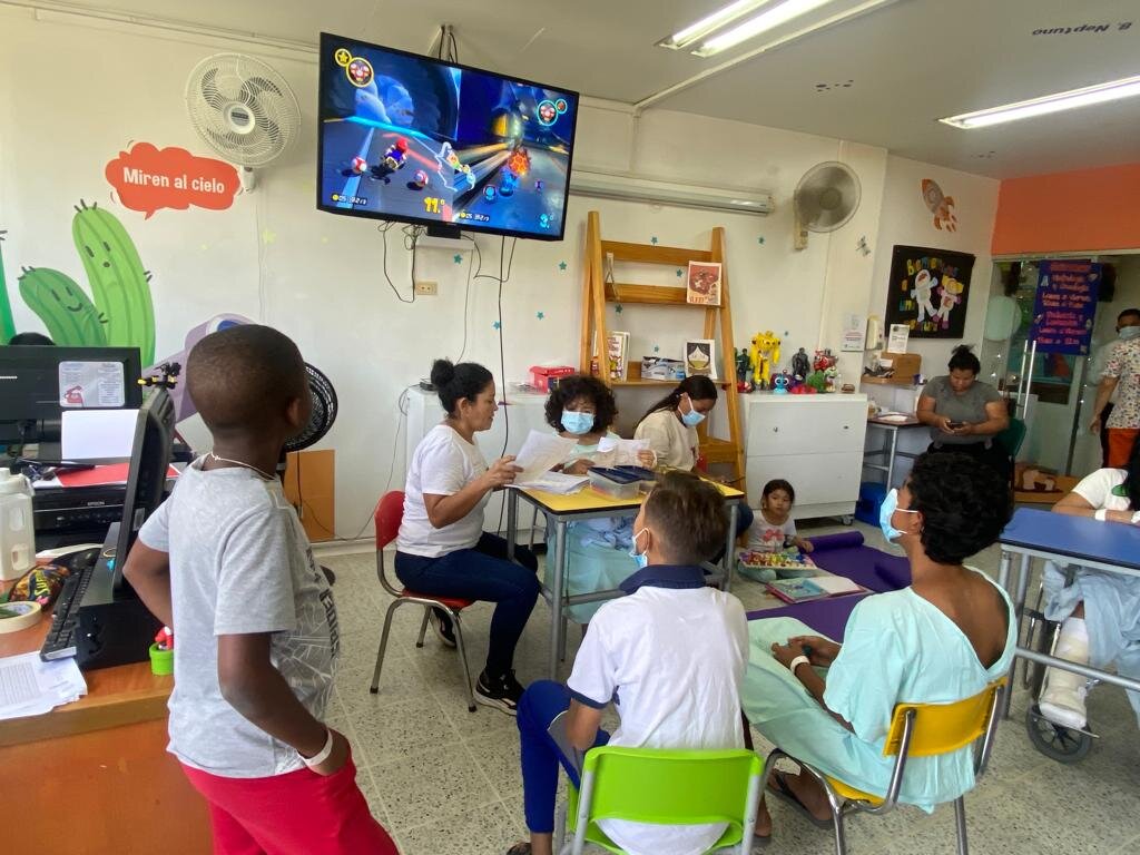 Hospital classroom for sick children in Medellin