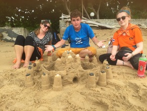 Build a sandcastle was one of the pit-stops