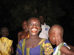 Nadu's 1st night at the transit camp with other children