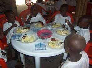 Kids eating a good meal