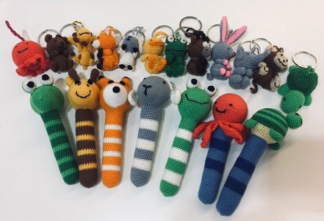 Baby rattles and key rings