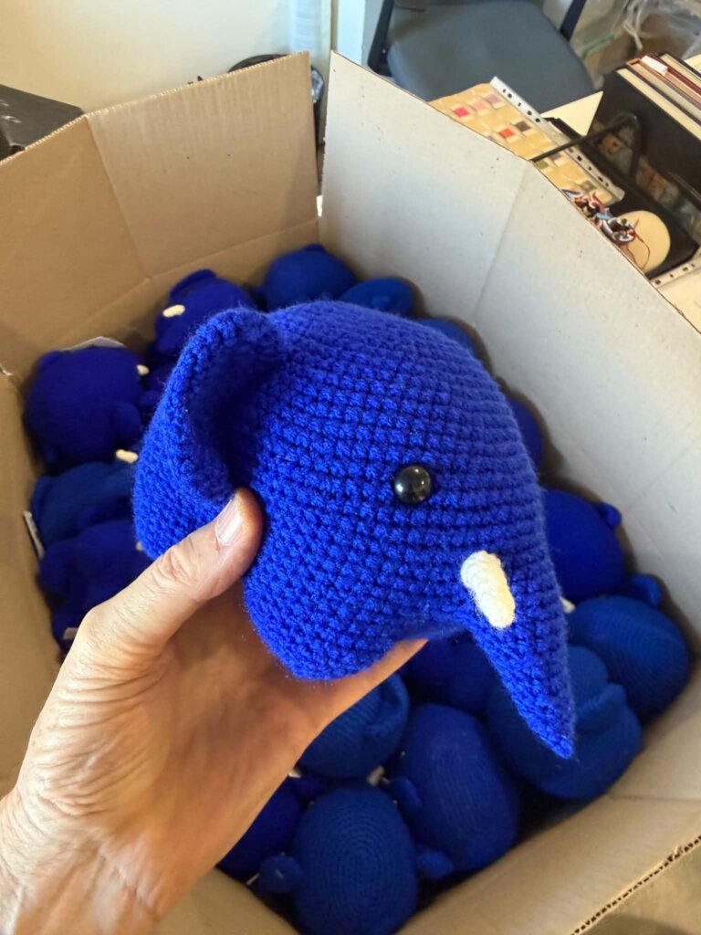 Blue elephants from Gyumri on way to U.S.