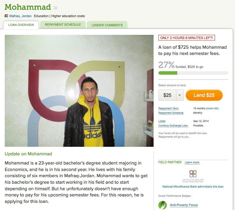 Microloans for Education/Tuition Fees