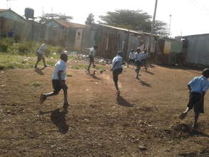 Kids playing football