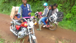Two of the motor bikes on their way to Muteff