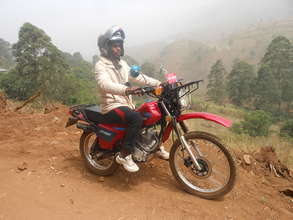 Dr. Tembon on one of the motor bikes to Ngemsebo.