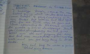 josephs letter to his globalgiving donors