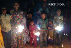Slum kids celebrated Diwali