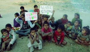 happiness of Helpless kids