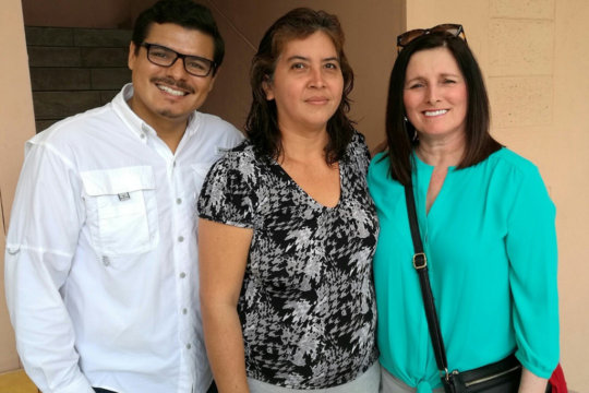 Sandra, in the middle, and our volunteers