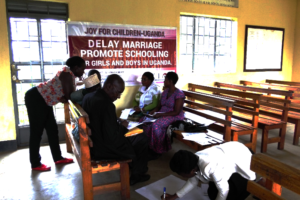 One of the groups engage in a discussion