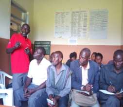 The VHT Kabonero Sub county talking to parents