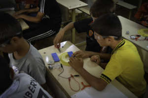 Busy children during class