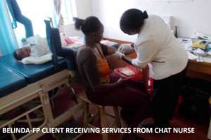 Beneficiary receiving services via back pack nurse
