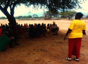 Men being sensitized on FP with a PHE approach
