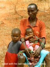 Kibet with his last two kids from the second wife
