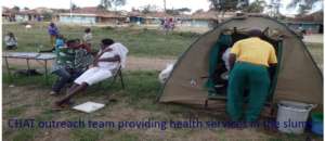 CHAT outreach team providing health services-slums
