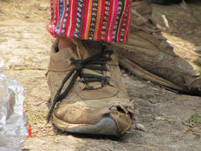 One student's shoes in El Barranco