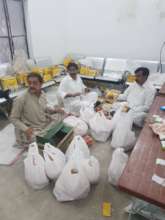 Store room where the bags of food are prepared