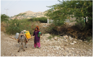 A Girl Fetching Water from Pond