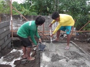 Parents of the children help build the centers