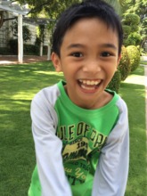 A sign of Joshua's improvement, his happy face
