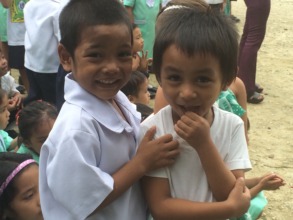 A loving child, he enjoys being with his friends.