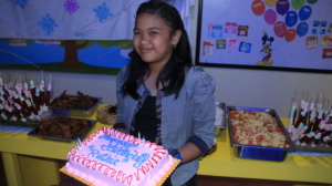 A very happy Ruthie celebrating her birthday