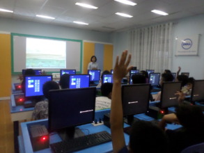 Computer room where kids study computer lessons