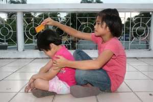Joanna takes care of her younger sister well.