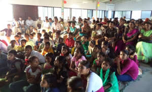 Adolescents at the nutrition distribution program