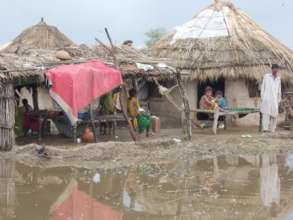 Flood water in villages