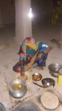 Poor Thari women making Dinner on solar light