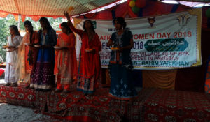 Students of GNB Vocational Center welcoming guests