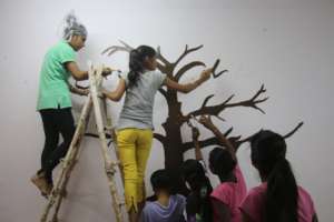 Painting the walls of the lab