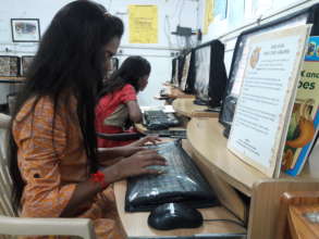 Level-1 participant practising on computer