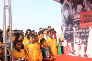 Young boys watch on