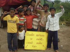 Aniket(right) with friends from child parliment