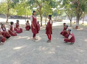 Aadhya training other girls in the group