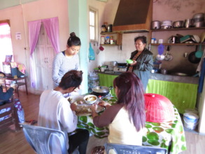 Preparing dinner at the Safe Home