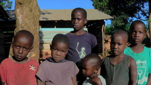 The rescuered children at the center