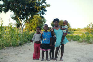Barefoot children in Mozambique