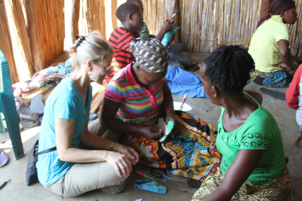Making shoes for barefoot children in Mozambique