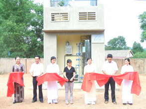 Ribbon-cutting ceremony of a newly-completed water system