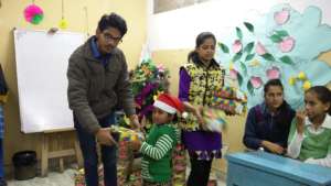 Children get excited for their X-mas gifts