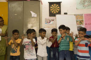 Children performing at the end of summer vacation