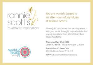 Invitation to Ronnie Scott's Jazz Concert