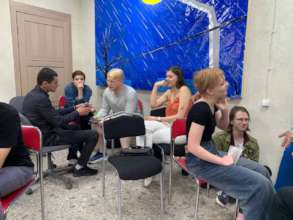Group work at our School of outreach volunteers