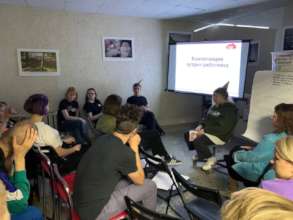 Asya&Slava on outreach team members at our School